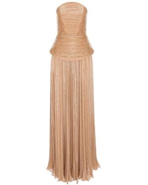 V:PM ATELIER Sweet Ruched Lace-Up Maxi Dress - White