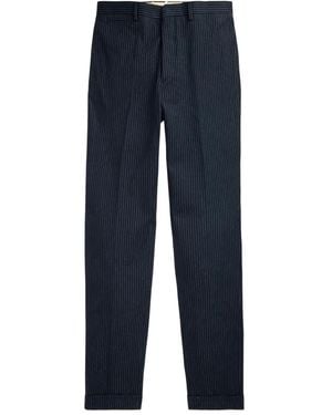 RRL Pinstriped Tailored Trousers - Blue