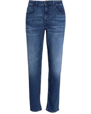 BOSS Whiskering-Effect Jeans - Blue