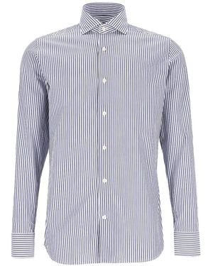 Al Duca d'Aosta Striped Cotton Shirt - Blue