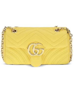 Gucci Bolso De Hombro Gg Marmont Pequeño Acolchado - Amarillo