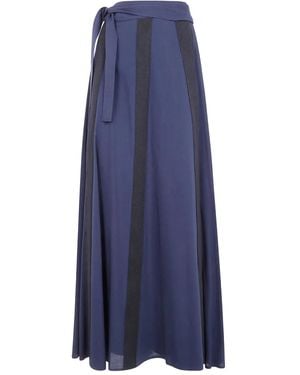 Pierantoniogaspari Tie Waist Striped Skirt - Blue