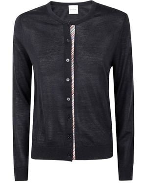Paul Smith Cardigan Con Dettaglio A Righe - Nero