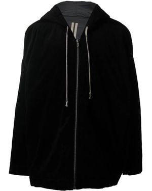 Rick Owens Hooded Sweatshirt With Zip - Black