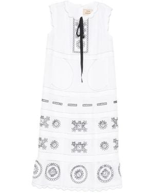 Vita Kin Phoebe Embroidered Sleeveless Midi Dress - White