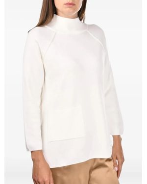 Gran Sasso High-Neck Pocket Jumper - White