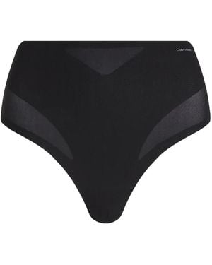 Calvin Klein Transparenter Slip Mit Logo - Schwarz