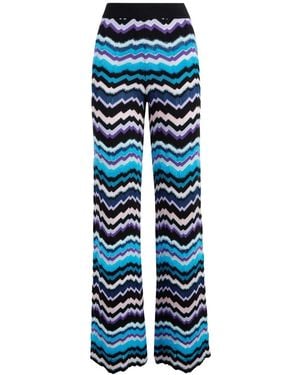 Missoni ジグザグパターン ハイウエストパンツ - ブルー