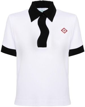 Casablanca Piqué Poloshirt - Wit