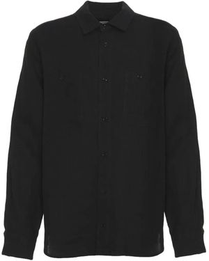 Amaranto Patch-Pocket Linen Shirt - Black
