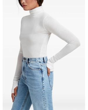MARCELLA Eloise Sheer Turtleneck Top - Blue