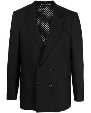PT Torino Double-Breasted Wool Blazer - Black