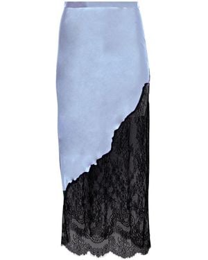 Fleur du Mal Lace-Appliqué Midi Skirt - Blue