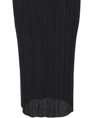 Pleats Please Issey Miyake Falda Midi Plisada - Negro