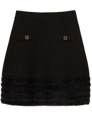 Twinset Knit Skirt With-Tone Buttons - Black