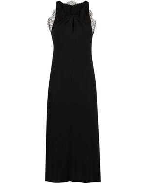 Givenchy Lace-Appliqué Halterneck Midi Dress - Black