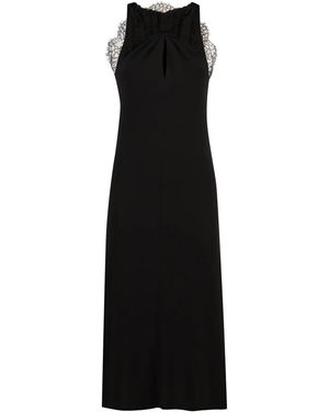 Givenchy Lace-Appliqué Halterneck Midi Dress - Black