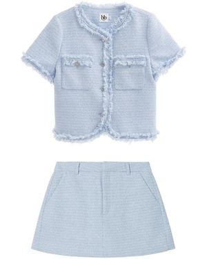 B+ AB Set Con Pantalones Cortos Deshilachados - Azul