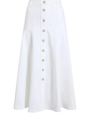 Cinq À Sept Button-Front Pleated Skirt - White