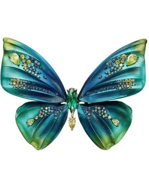 Anabela Chan Broche Aurora Con Motivo De Mariposa - Verde