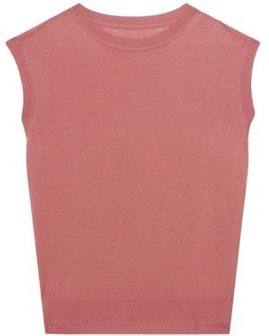 Another Tomorrow Featherweight Sleeveless Top - Pink