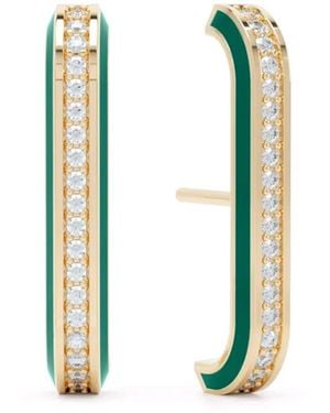 LOEV Pendiente earcuff Eternity en oro amarillo de 14 ct con diamante - Blanco