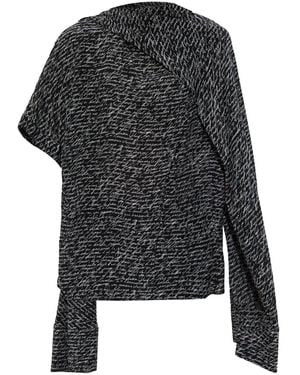 Balmain Script-Print Blouse - Black