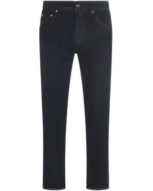 Jacob Cohen Jeans mit Leder-Patch - Blau
