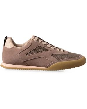 Calvin Klein Kayla Panelled Mesh-Insert Trainers - Brown