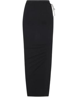 Rick Owens Cotton Long Skirt - Black