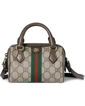 Gucci Mini Ophidia Gg Monogram Tote Bag - Metallic