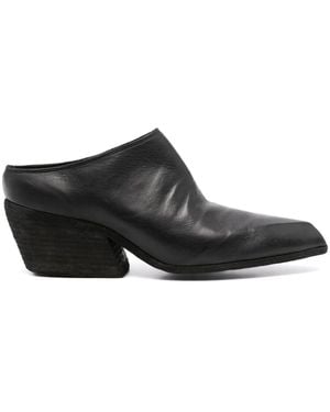 Guidi Slipper Aus Leder 65Mm - Schwarz