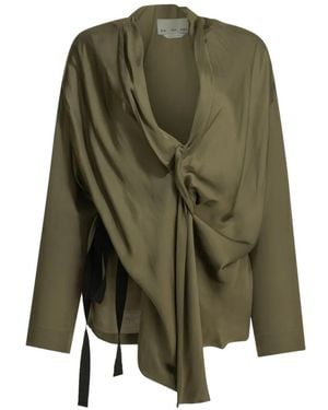 Sa Su Phi Draped Belted Wrap Jacket - Green