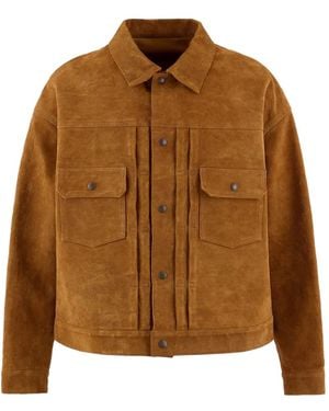 SAINT Mxxxxxx X Berberjin Pleated Suede Jacket - Brown