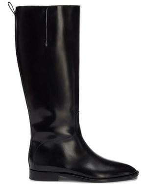 Jil Sander Knee-High Leather Boots - Black
