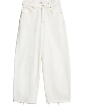 7 For All Mankind Bonnie Curvilinear Wide-Leg Jeans - White