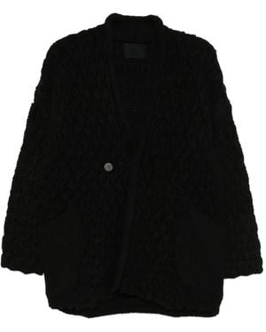 DEVOA Cable-Knit Cardigan - Black