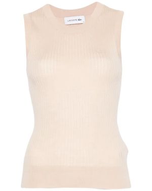 Lacoste Ribbed Tank Top - Natural