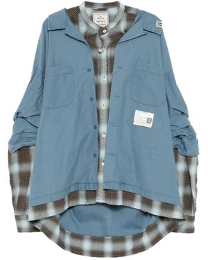 Maison Mihara Yasuhiro Layered Long Sleeve Shirt - Blue