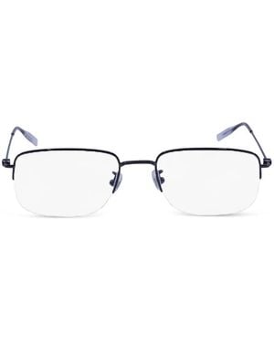 Montblanc Rectangle-Frame Semi-Rimless Glasses - White