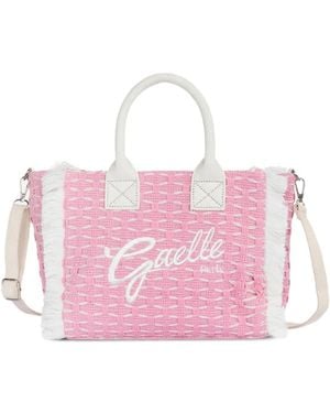Gaelle Paris Sac À Main Frangé À Logo Brodé - Pink