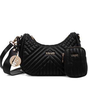 Liu Jo Bolso Satchel Con Charm Acolchado - Negro