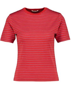 AURALEE Striped Wool T-Shirt - Red