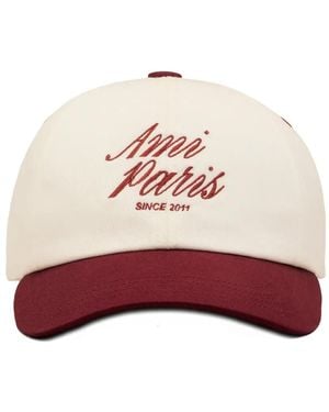 Ami Paris And Bicolour Cotton Cap - White