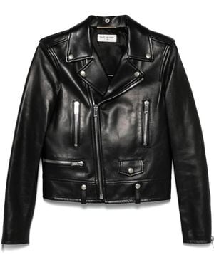 Saint Laurent Leather Biker Jacket - Black