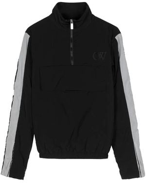 Off-White c/o Virgil Abloh Logo-Embroidered Half-Zip Jacket - Black