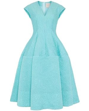 ROKSANDA Kova Midikleid Mit Texturiertem Finish - Blau