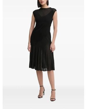Diane von Furstenberg Rick Pleated Midi Dress - Black