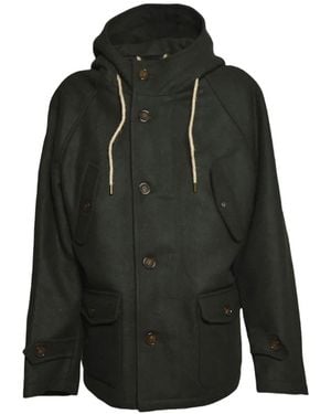 Equipe 70 Manteau Boutonné À Capuche - Black