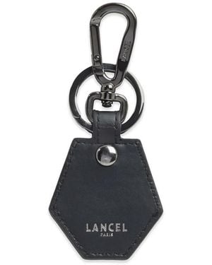 Lancel Airtag Smooth Leather Keyring - White
